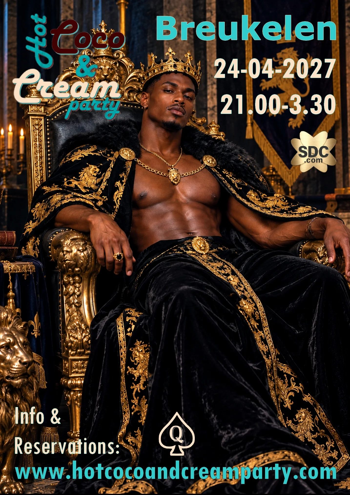 Flyer van Hot Coco & Cream Party – Black King's Day
