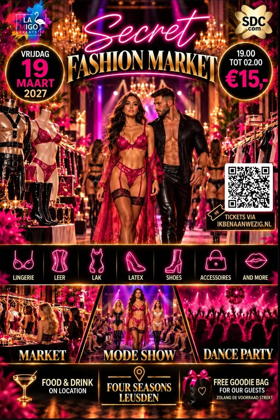 Flyer van Secret Fashion Market & Modeshow
