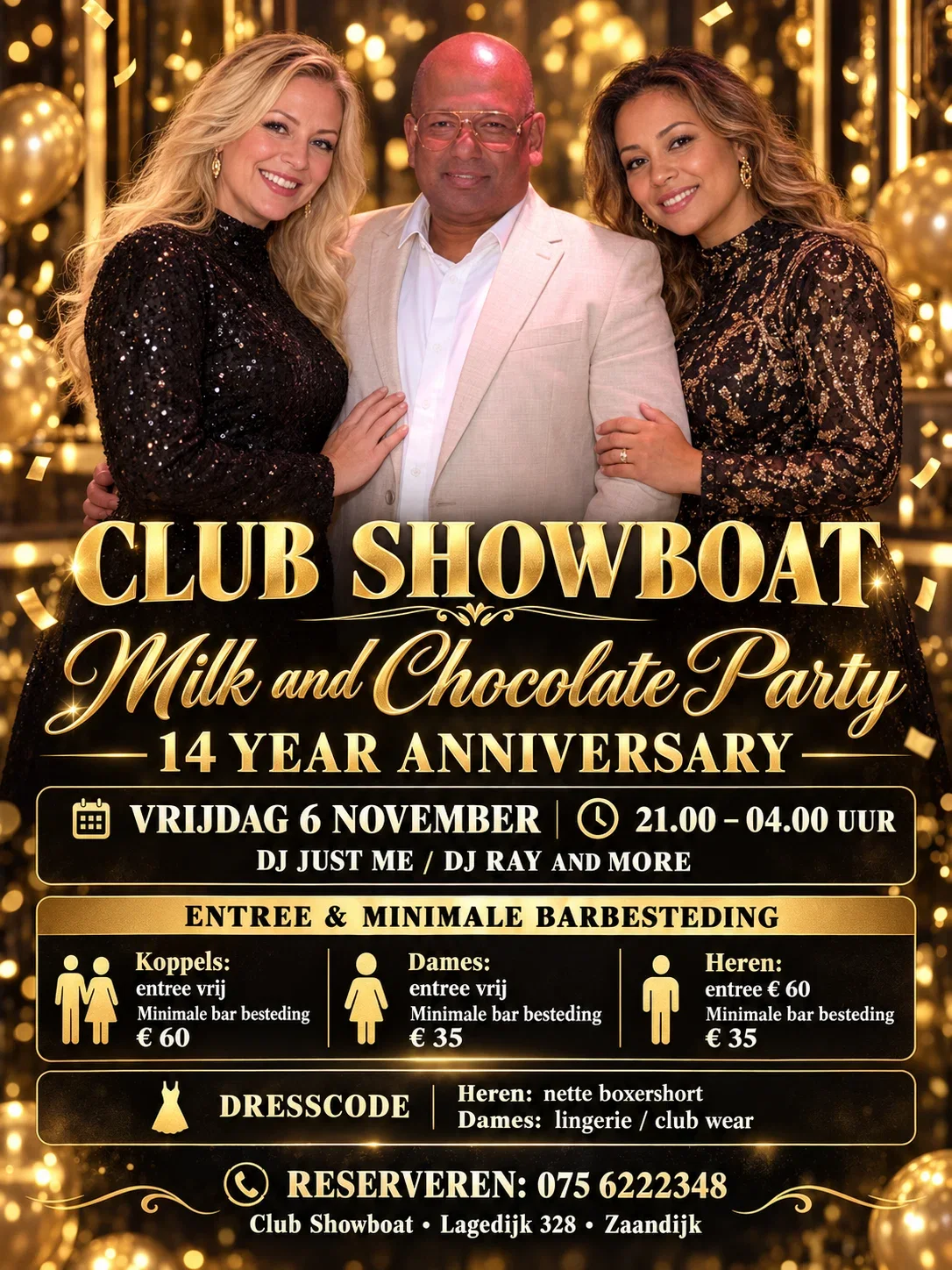 Flyer van Milk and Chocolate Party – 14 jaar