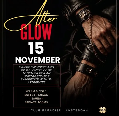 Flyer van Afterglow in Paradise – BDSM meets Afterglow