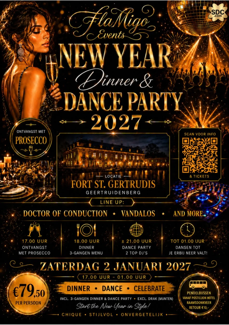 Flyer van New Year Dinner & Dance Party