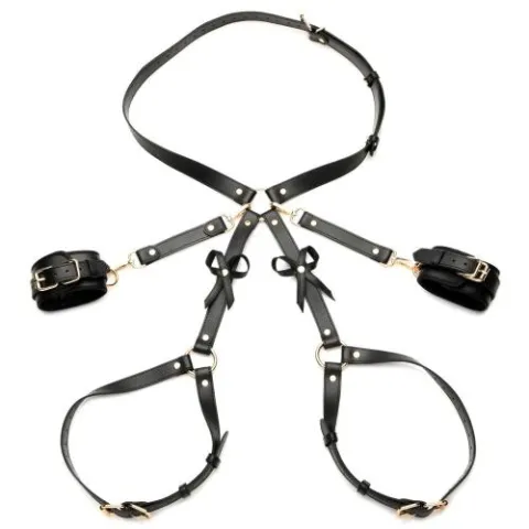 Strict - Bondageharnas met strikken M/L - Zwart